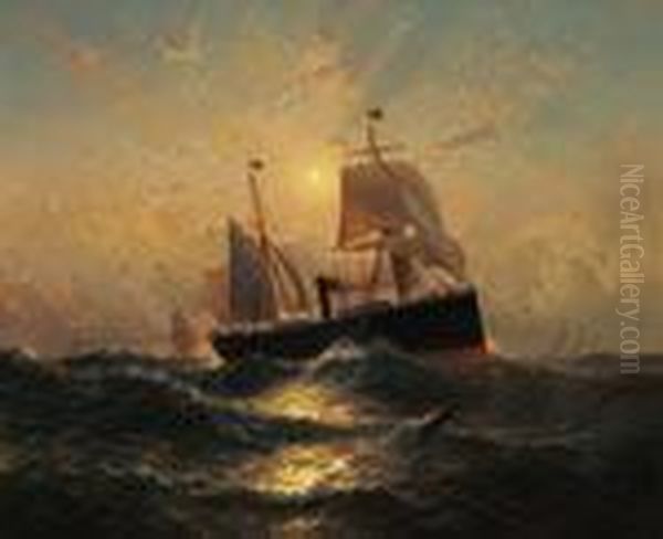 ''american Sail And Steam Ship'' by James Gale Tyler