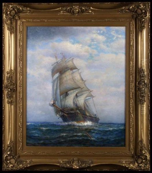 Under Full Sail Oil Painting by James Gale Tyler