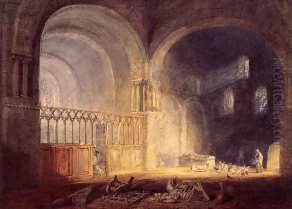 Transept Of Ewenny Priory Glamorganshire Oil Painting by Joseph Mallord William Turner