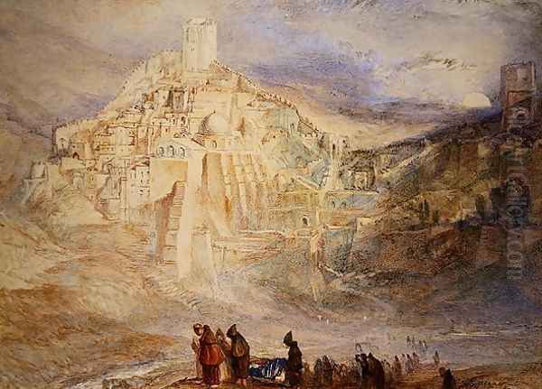 Wilderness A Engedi and Convent of Santa Saba Oil Painting by Joseph Mallord William Turner