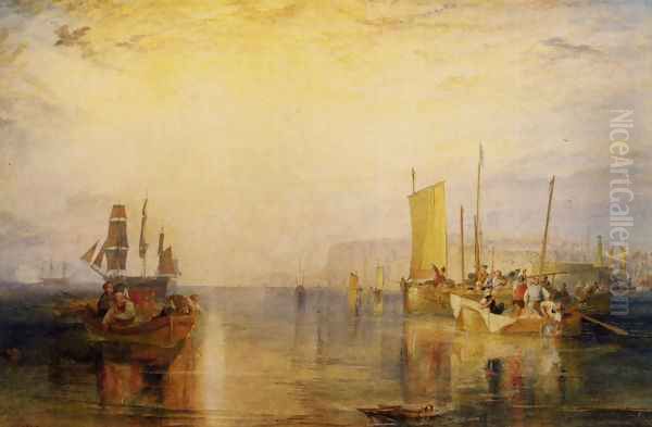 Sunrise Whiting Fishing At Margate Oil Painting by Joseph Mallord William Turner