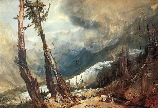 Glacier And Source Of The Arveron Going Up To The Mer De Glace Oil Painting by Joseph Mallord William Turner