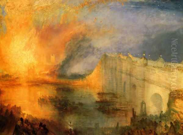 The Burning of the Houses of Parliament (1) 1834 Oil Painting by Joseph Mallord William Turner