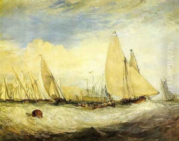 East Cowes Castle, the seat of J. Nash, Esq.; the Regatta beating to windward Oil Painting by Joseph Mallord William Turner