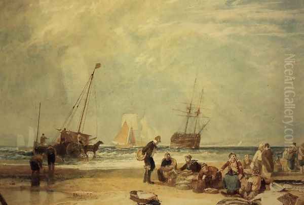 Fishmarket on the Sands, Hastings Oil Painting by Joseph Mallord William Turner