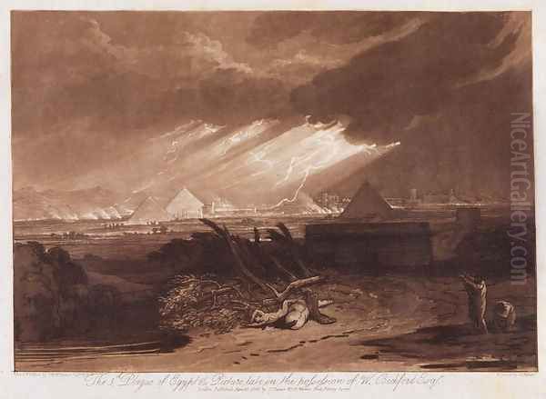 The Fifth Plaque of Egypt, engraved by Charles Turner 1773-1857 1808 Oil Painting by Joseph Mallord William Turner