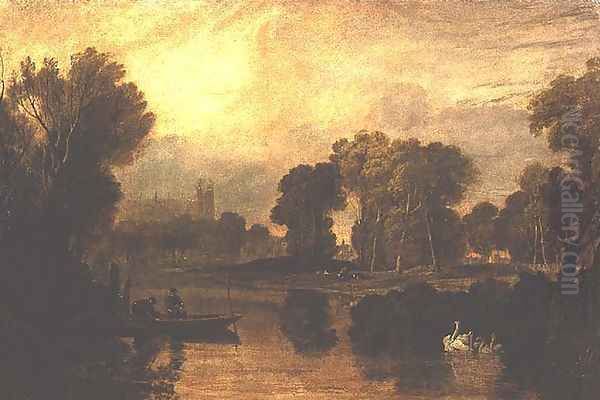 Eton College from the River, or The Thames at Eton, c.1808 Oil Painting by Joseph Mallord William Turner