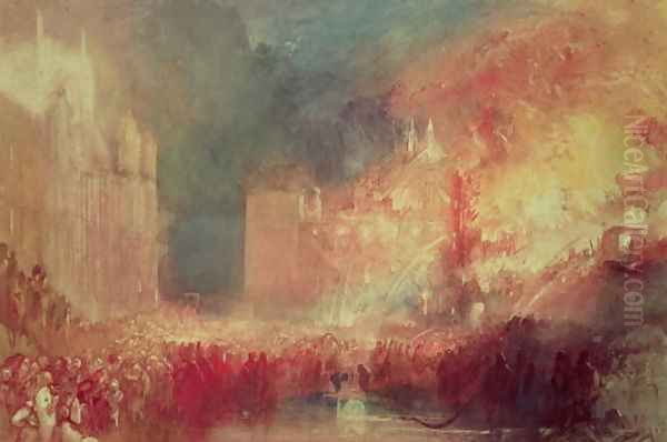 The Burning of the Houses of Parliament, 16th October 1834, 1839 Oil Painting by Joseph Mallord William Turner