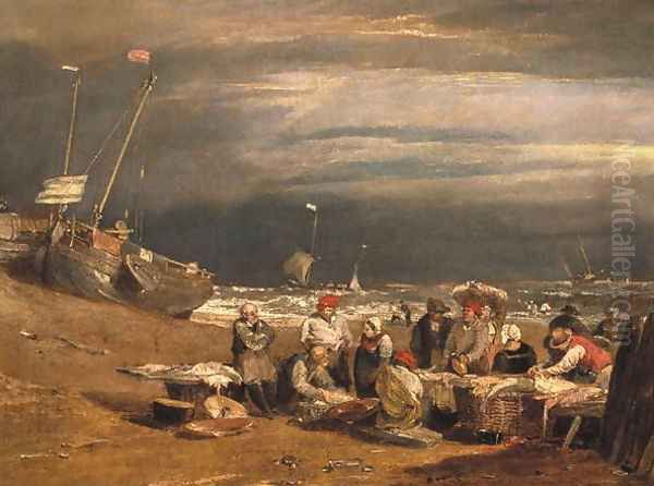 Fishmarket on the Beach Oil Painting by Joseph Mallord William Turner