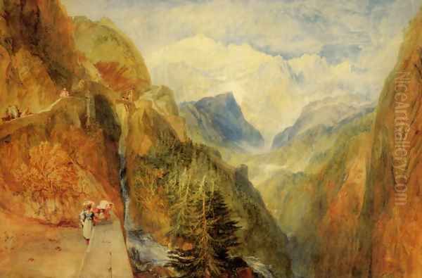 Mont Blanc from Fort Roch, Val D'Aosta Oil Painting by Joseph Mallord William Turner