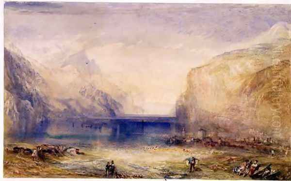 Fluelen Morning looking towards the lake 1845 Oil Painting by Joseph Mallord William Turner