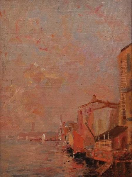 Venetian Scene Oil Painting by Franz Richard Unterberger