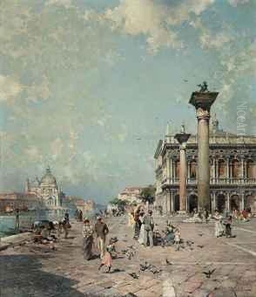 Piazza San Marco, Venice Oil Painting by Franz Richard Unterberger