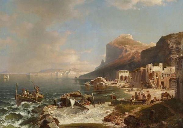 Capri Von Der Bucht Vonneapel Aus Oil Painting by Franz Richard Unterberger