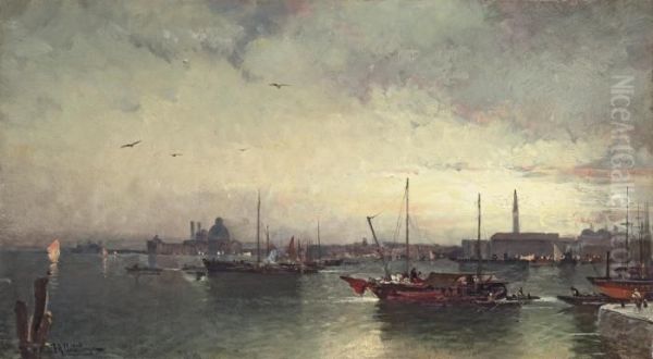 Bacino Di San Marco, Venice Oil Painting by Franz Richard Unterberger