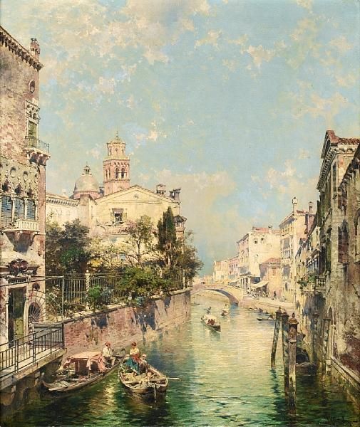 Santa Barnaba, Venice Oil Painting by Franz Richard Unterberger