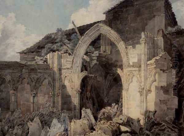 Glastonbury Abbey Oil Painting by Joseph Mallord William Turner