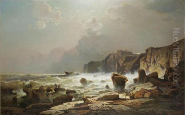 The Swedish Coast Oil Painting by Franz Richard Unterberger