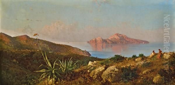 Ansicht Von Capri Oil Painting by Franz Richard Unterberger