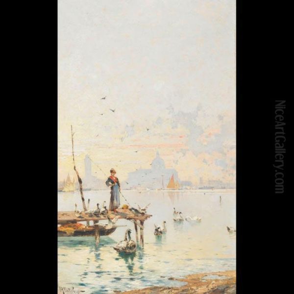 On The Guidecca, Venice Oil Painting by Franz Richard Unterberger