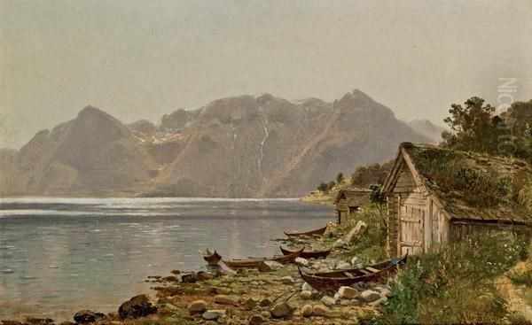 Sudtiroler Bergsee Oil Painting by Franz Richard Unterberger