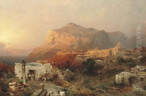 Capri Oil Painting by Franz Richard Unterberger