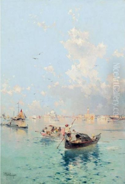 View Towards Venice Oil Painting by Franz Richard Unterberger