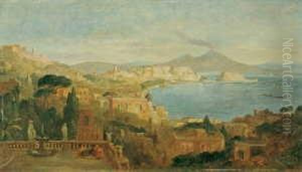 Blick Vom Posilipp Auf Neapel. Oil Painting by Franz Richard Unterberger