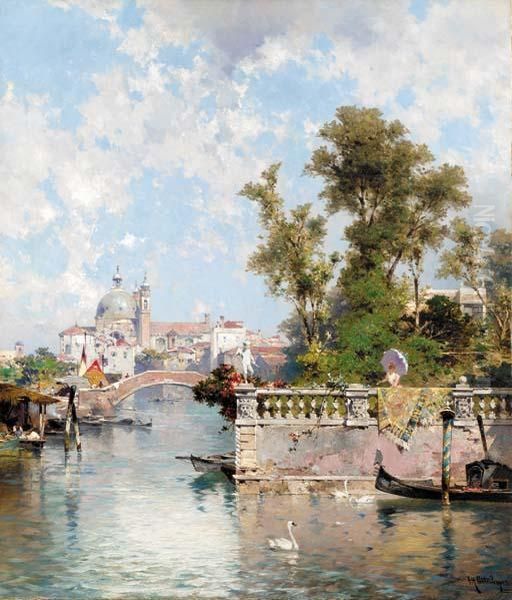 The Rio Ognissanti And The Church Of The Gesuiti, Venice Oil Painting by Franz Richard Unterberger