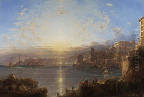 Genoa Oil Painting by Franz Richard Unterberger