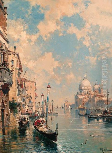 The Grand Canal, Venice Oil Painting by Franz Richard Unterberger