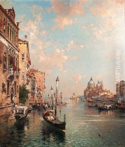 The Grand Canal, Venice Oil Painting by Franz Richard Unterberger