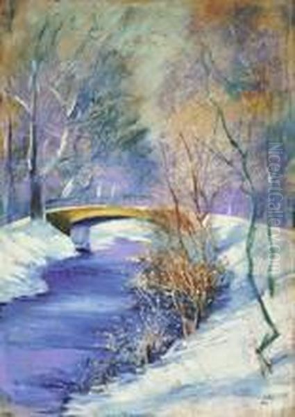 Tiergarten Im Winter Oil Painting by Lesser Ury