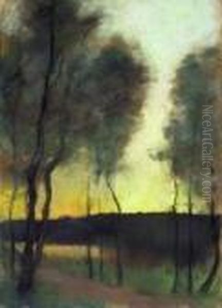 Herbststimmung Am Grunewaldsee Oil Painting by Lesser Ury