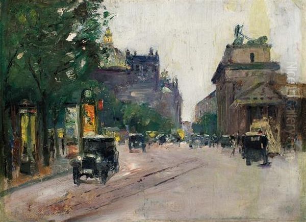 Brandenburg Gate Oil Painting by Lesser Ury