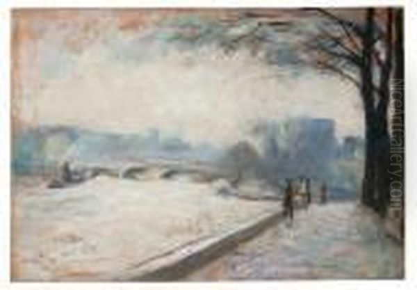 Blick Uber Die Seine Oil Painting by Lesser Ury