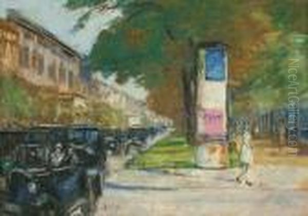 Unter Den Linden Oil Painting by Lesser Ury