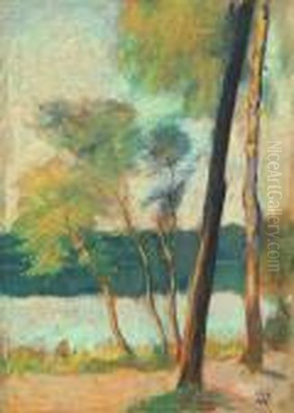 Birken Am See Oil Painting by Lesser Ury