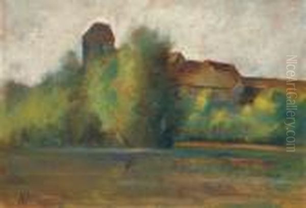 Insel Im See (ratzeburg?) Oil Painting by Lesser Ury