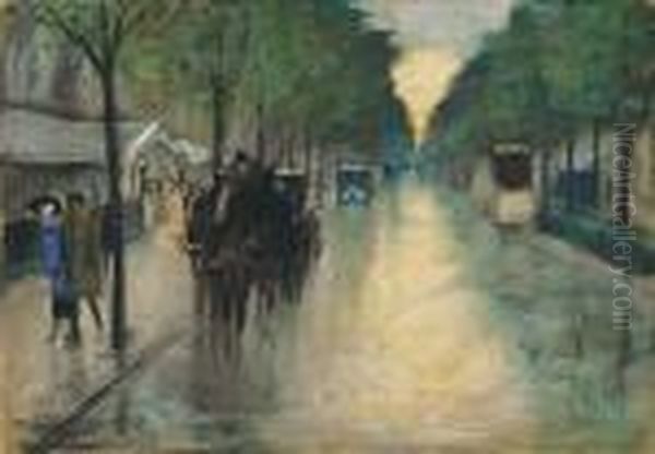 In Den Zelten(berlin-tiergarten) Oil Painting by Lesser Ury