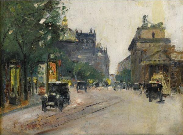 Brandenburg Gate Oil Painting by Lesser Ury