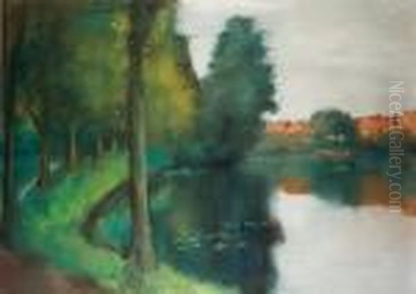 Hollandisches Dorf Oil Painting by Lesser Ury