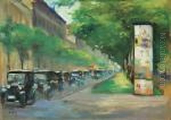 Unter Den Linden Oil Painting by Lesser Ury