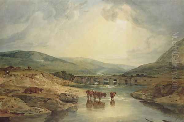 Bridge over the Usk Oil Painting by Joseph Mallord William Turner