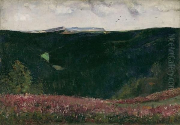 Thuringer Wald Oil Painting by Lesser Ury