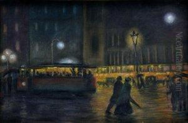 Nocne Namestie Oil Painting by Lesser Ury