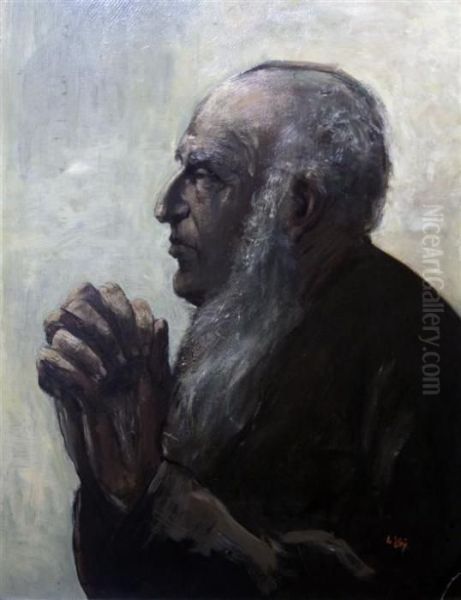 Praying Man Oil Painting by Lesser Ury