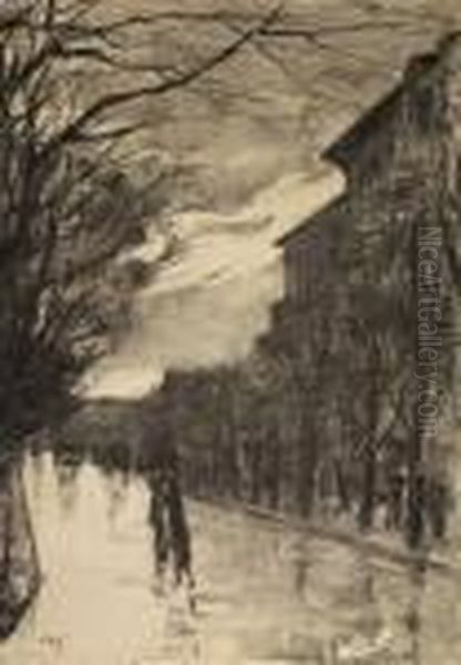 Berliner Strassenszene Oil Painting by Lesser Ury