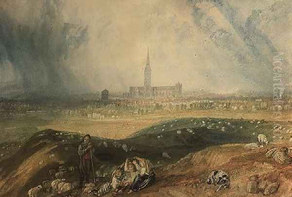 Salisbury Cathedral Oil Painting by Joseph Mallord William Turner