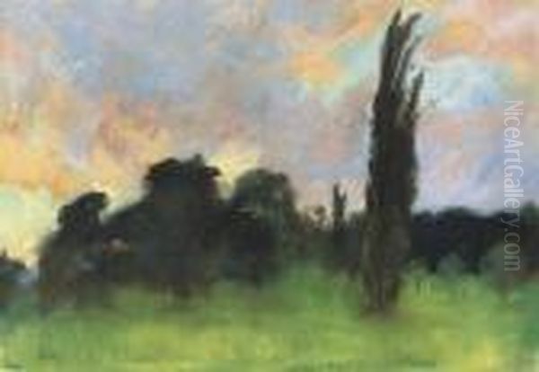 Wolkenstudie Oil Painting by Lesser Ury